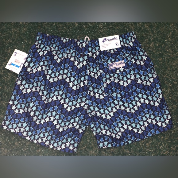 Trunks Surf and Swim Co. Brand Men’s Chevron Turtle Mesh Lined Trunks Size XL - Picture 2 of 12